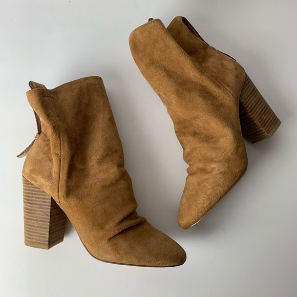 French Connection Shoes - French Connection Suede Leather Heeled Booties 7.5